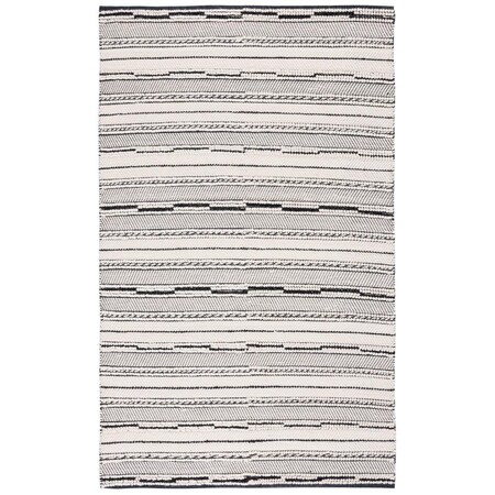 Safavieh 6 x 9 ft. Natural Flat Weave Rectangle Area Rug Black & Ivory NAT281Z-6